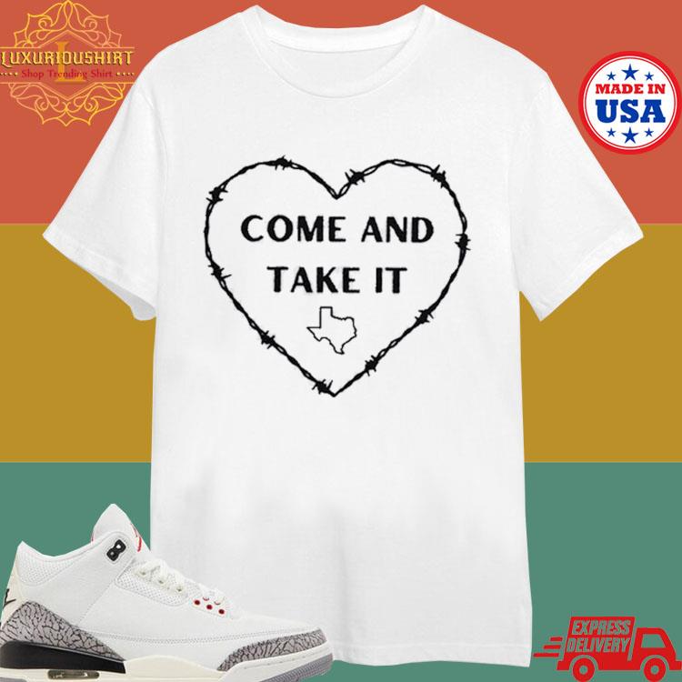 Official Heart Come And Take It Razor Barbed Wire Political Graphic T-Shirt