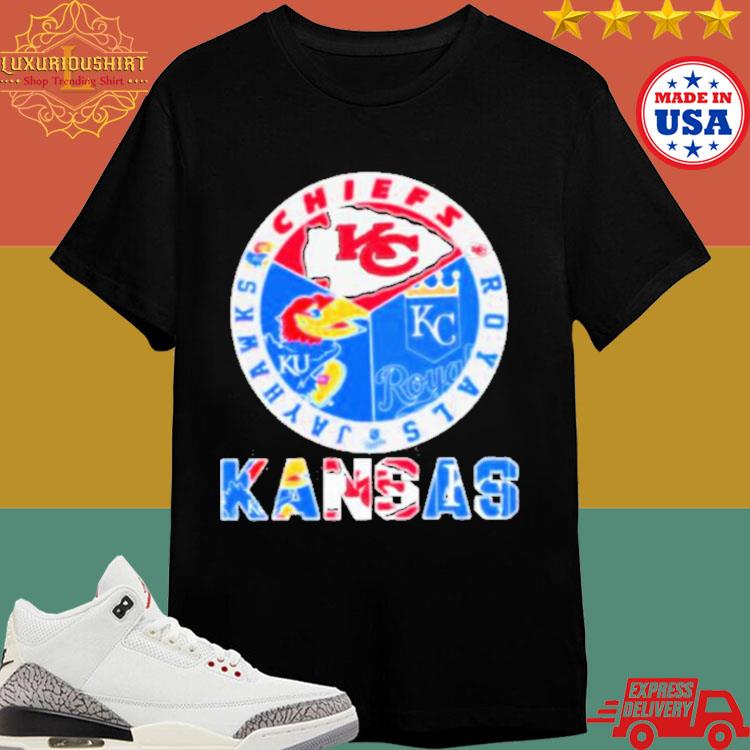 Official Kansas Sports Teams Chiefs Royals Jayhawks Shirt