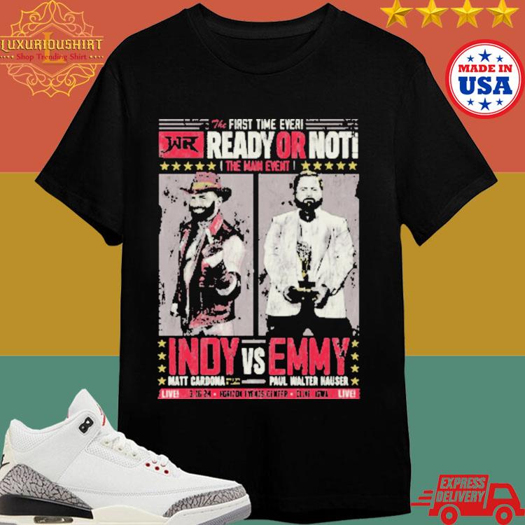 Official Matt Cardona Vs Paul Walter Hauser Indy Vs Emmy T-shirt