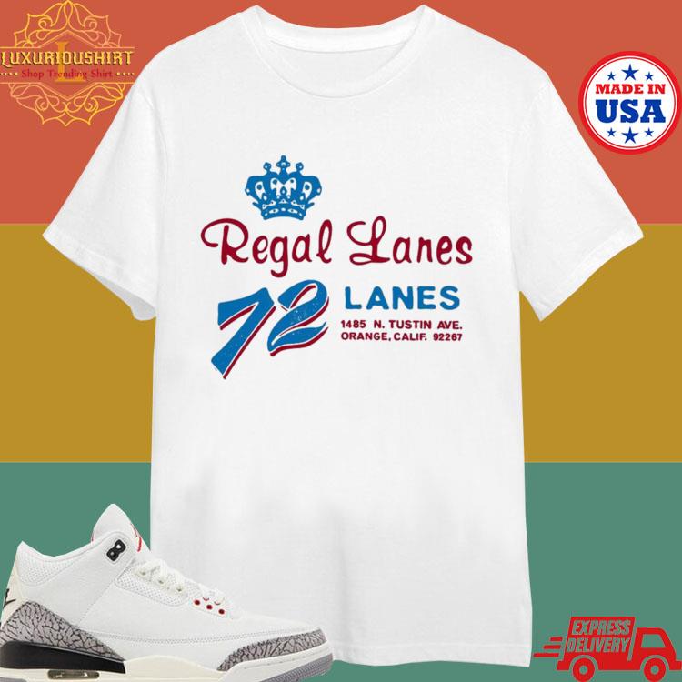 Official Regal Lanes 12 Lanes 1485 N Tustin Ave Orange Calif 92267 T-shirt