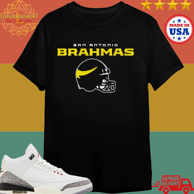 Official San Antonio Brahmas Ufl Vintage Helmet Shirt