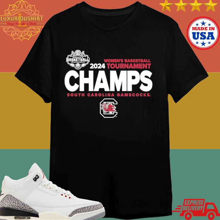 Official South Carolina Gamecocks Blue 84 Unisex 2024 Sec Women's Basketball Conference Tournament Champions Locker Room Shirt