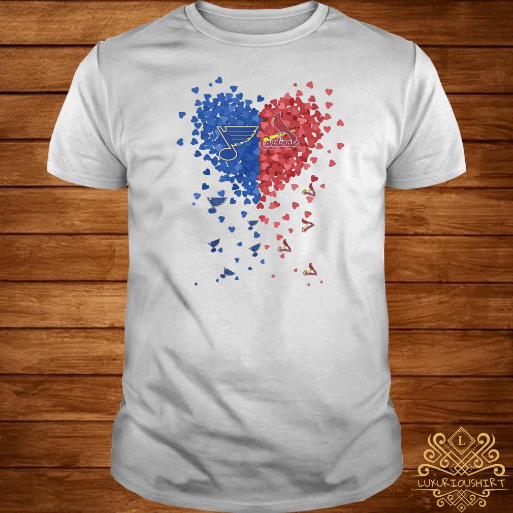 Unique St louis blues St louis cardinals Tiny Heart Shape T-shirt