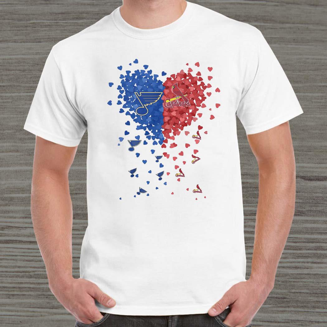 Unique St louis blues St louis cardinals Tiny Heart Shape T-shirt, Hoodie,  Sweater, Long Sleeve - Jomagift