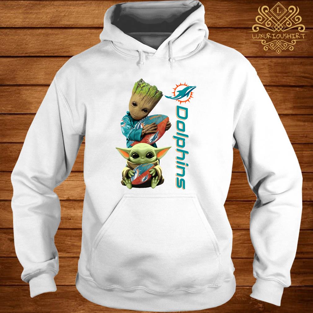 Buy Baby Groot And Baby Yoda Hug Miami Dolphins Shirt For Free Shipping  CUSTOM XMAS PRODUCT COMPANY