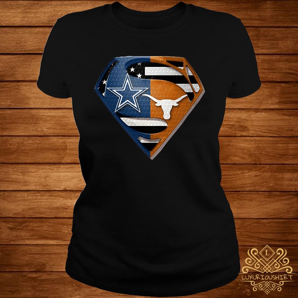 Superman Dallas Cowboys And Texas Longhorns Shirt, hoodie, tank