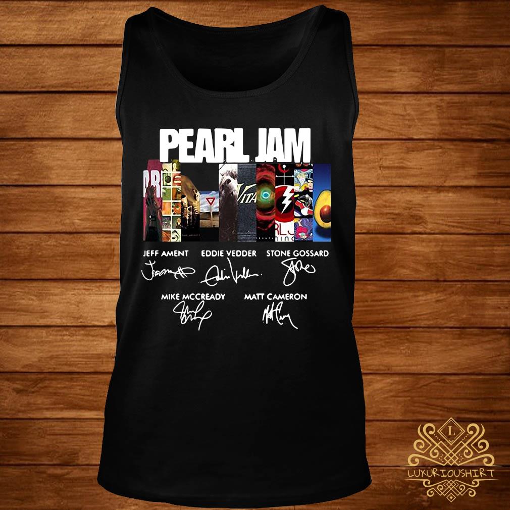 Pearl Jam Signature Jeff Ament Eddie Vedder Stone Gossard Mike Mccready  Black T Shirt Men And Women S-6XL Cotton (New Design)